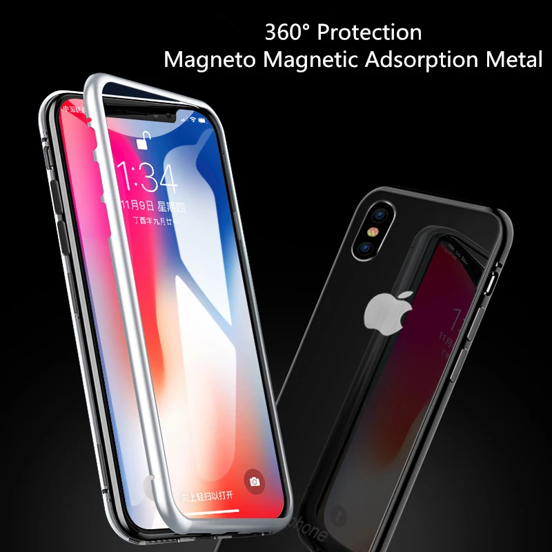 Чехол для iphone х Магнето Магнитная адсорбции металла 7 8 чехол Роскошные