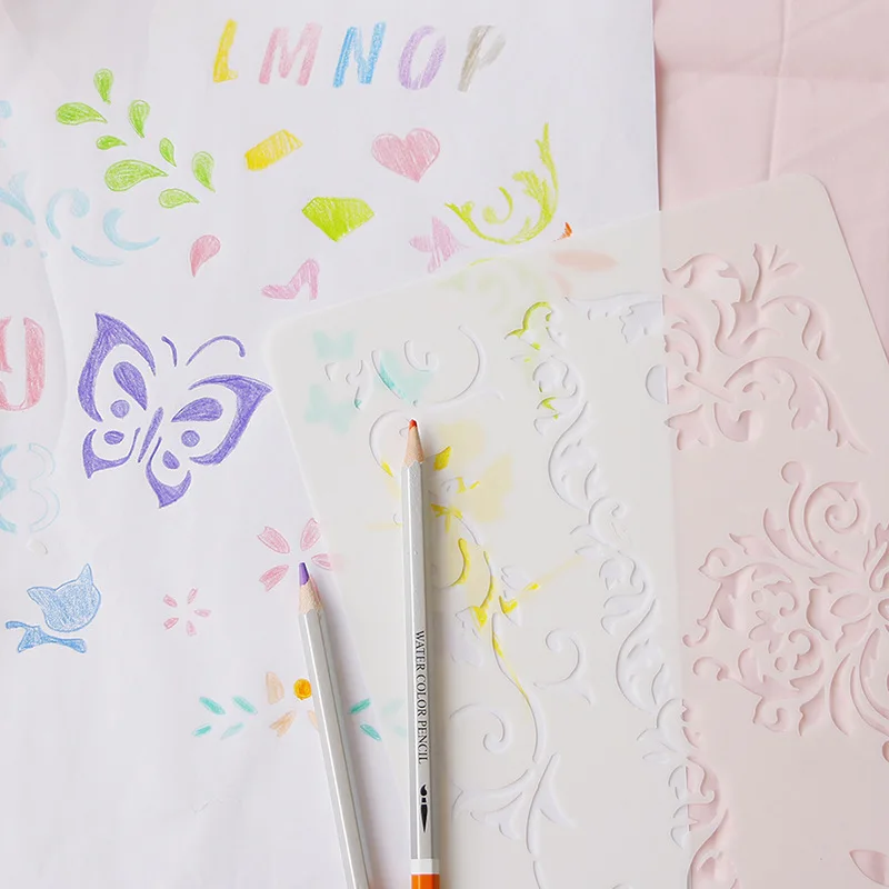 

Child DIY Painting Toy Baby 24 Style Drawing Hollow Template Stencils Kid Painting Wall Scrapbooking Photo Album Embossing Paper