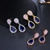 Emmaya-boucles d'oreilles zircon goutte d'eau en cristal pour femmes, bijoux de mariée, 3 couleurs rose et bleu, vente en gros, nouveau Style ► Photo 3/6