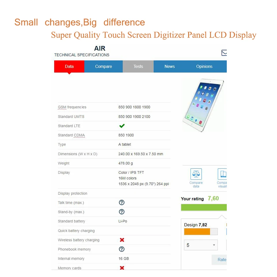 Original para Apple Sensor de Toque Digitador da Tela para Tela Sensível ao Toque do Painel de Vidro Lote Ipad Air Frontal 5 A1474 A1475 A1476 10 Pçs - - Imagem 5