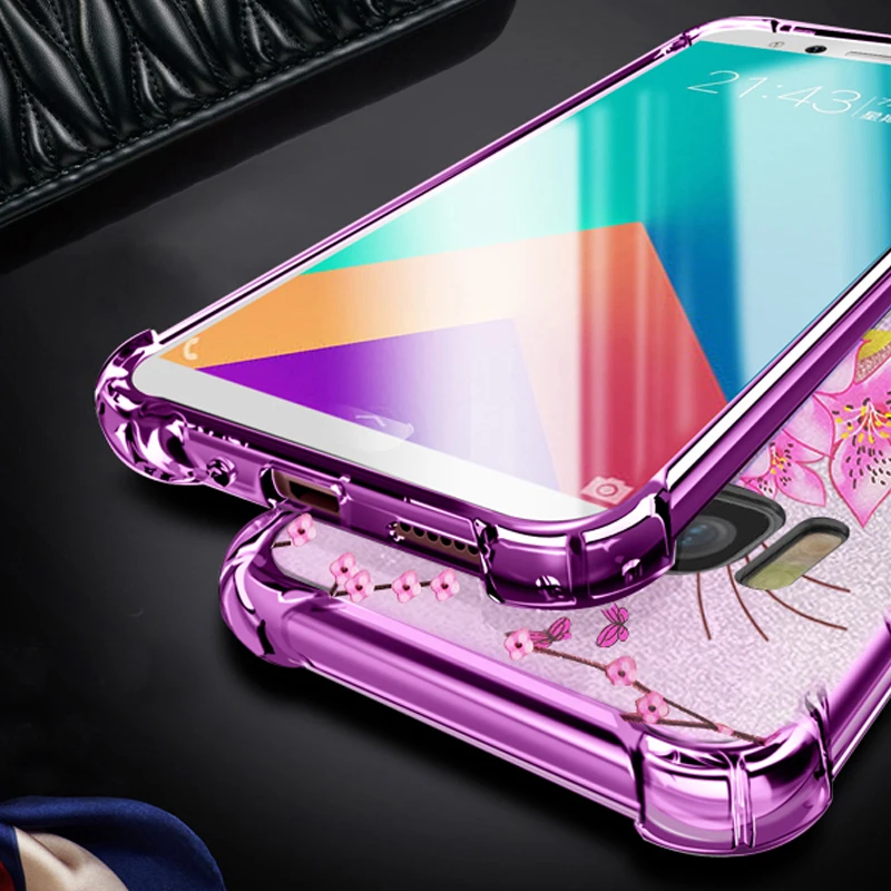 YueTuo Glitter Bling Shockproof coque cover case For Samsung galaxy s8 s 8 Original Luxury phone Cases Accessories Cartoon |