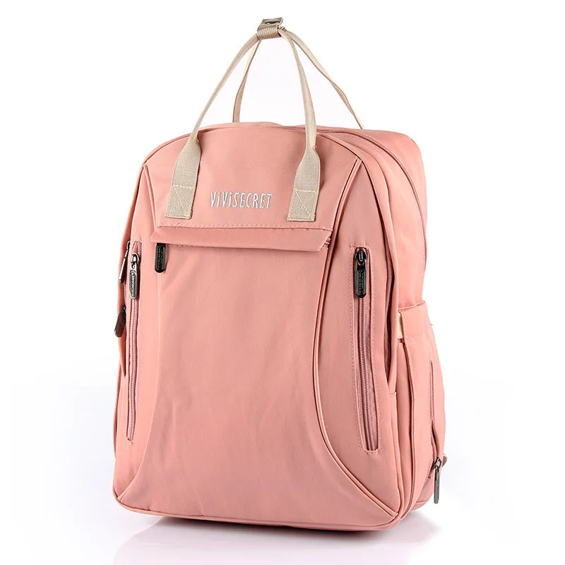 Solid Color Waterprrof Insulation Double Bottle Mummy Diaper Bag 5