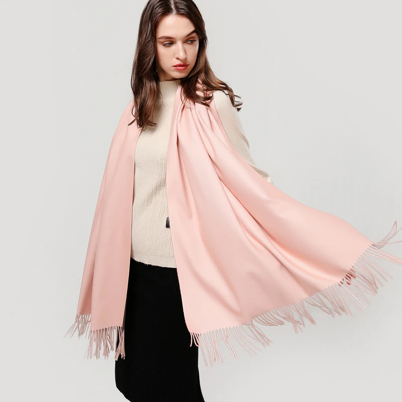 Cheap Hot 2019 winter scarf double side women s scarves fashion warm and soft cashmere scarf lady shawls pashmina foulard Tassel