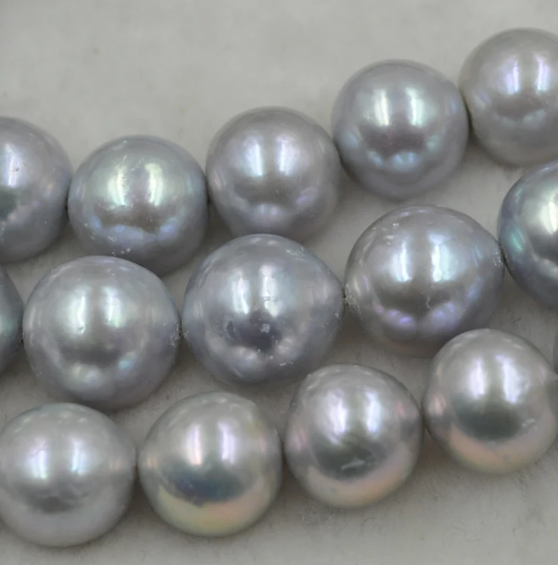 Огромный Круглый Серый жемчуг kasumi 12 14 мм нить 40 см|freshwater pearls strands|pearl strandfreshwater pearl |