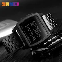 SKMEI 1368 мужские часы повседневные часы из нержавеющей стали водонепроницаемые светодиодные цифровые наручные часы Мужские часы Erkek Kol Saati