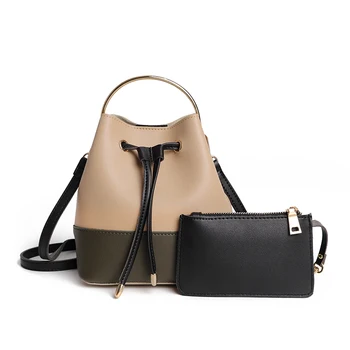 

Fashion Long Strap Bucket Bag With Top-handle Women High Quality Pu Leather Shoulder Bag Brand Desinger Ladies Crossbody Bags
