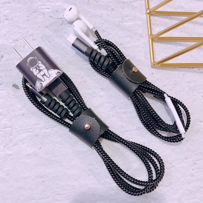 Забавный мультяшный usb-кабель протектор для наушников с кабельным Стикеры для намотки спиральный usb-шнур с зарядным устройством для iphone 5 6 7 8 Разъем XR - Цвет: Style 6