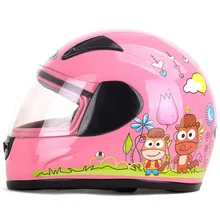 Seguro Crianças Capacete da motocicleta Inverno Anti-queda Respirável Bonito Dos Desenhos Animados Da Menina do Menino Com Gola Quente Quatro Estações Capacete Universal