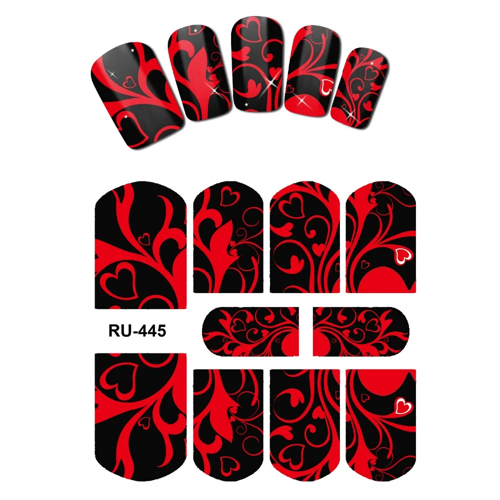 UPRETTEGO NAIL ART Красота вода наклейка слайдер наклейки на ногти цветок лист лоза ротанг лист Виноград фиолетовый RU445-450