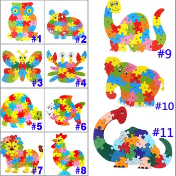 

26 Patterns Wooden Animal Alphabet Early Learning Puzzle Jigsaw For Kids baby Educational Learing Intelligent Toys