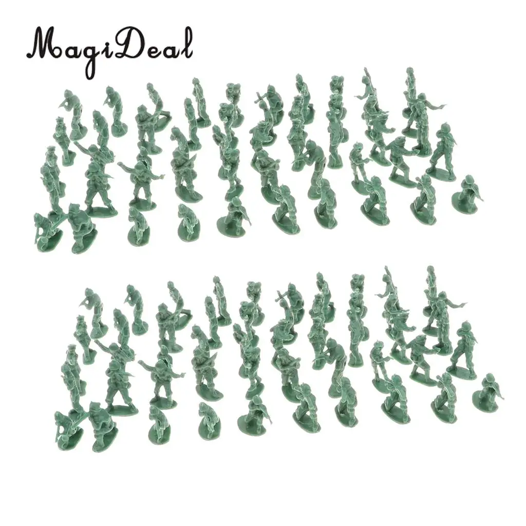 200 Pieces 2cm Plastic Toy Soldier Figures Army Men Accessories Army Gre