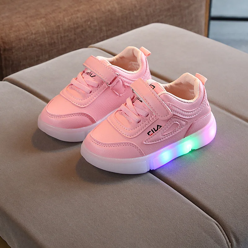 E CN luminous kids shoes girls boys  runing sport baby tennis led children sneakers shoes glowing light baby sneakers flat shoes