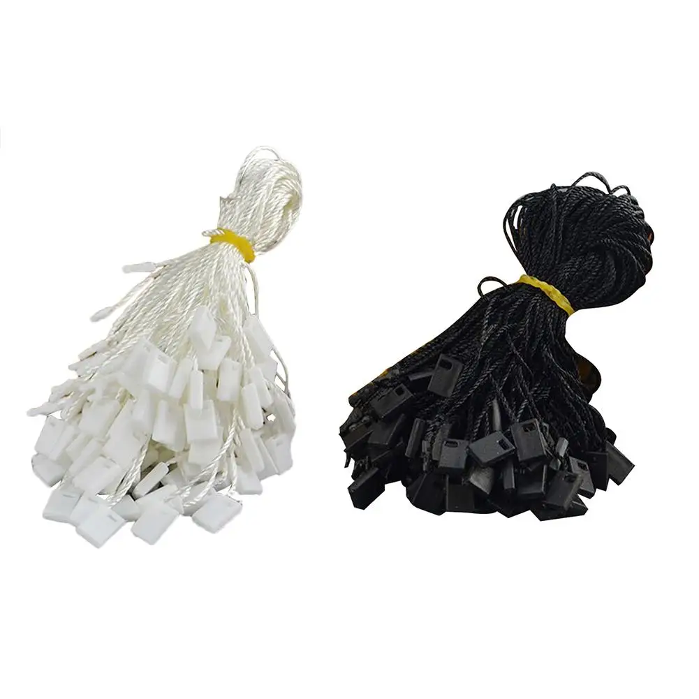

1000Pcs Clothing Hang Tag String Nylon Black String With Push Locker String Snap Lock Practical High Quality Quick Delivery