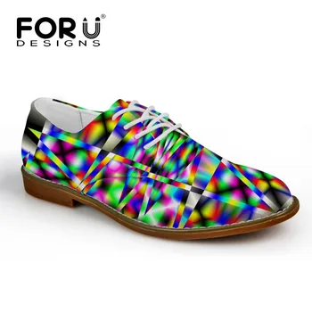 

FORUDESIGNS 2018 Newest Men's Casual Leather Flat Shoes 3D Mixed Color Design Male Oxford Shoes High Quality Comfort Man Zapatos
