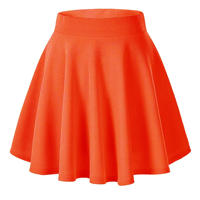 Женские юбки, Женская плиссированная одноцветная юбка с высокой талией, женская повседневная одежда Harajuku