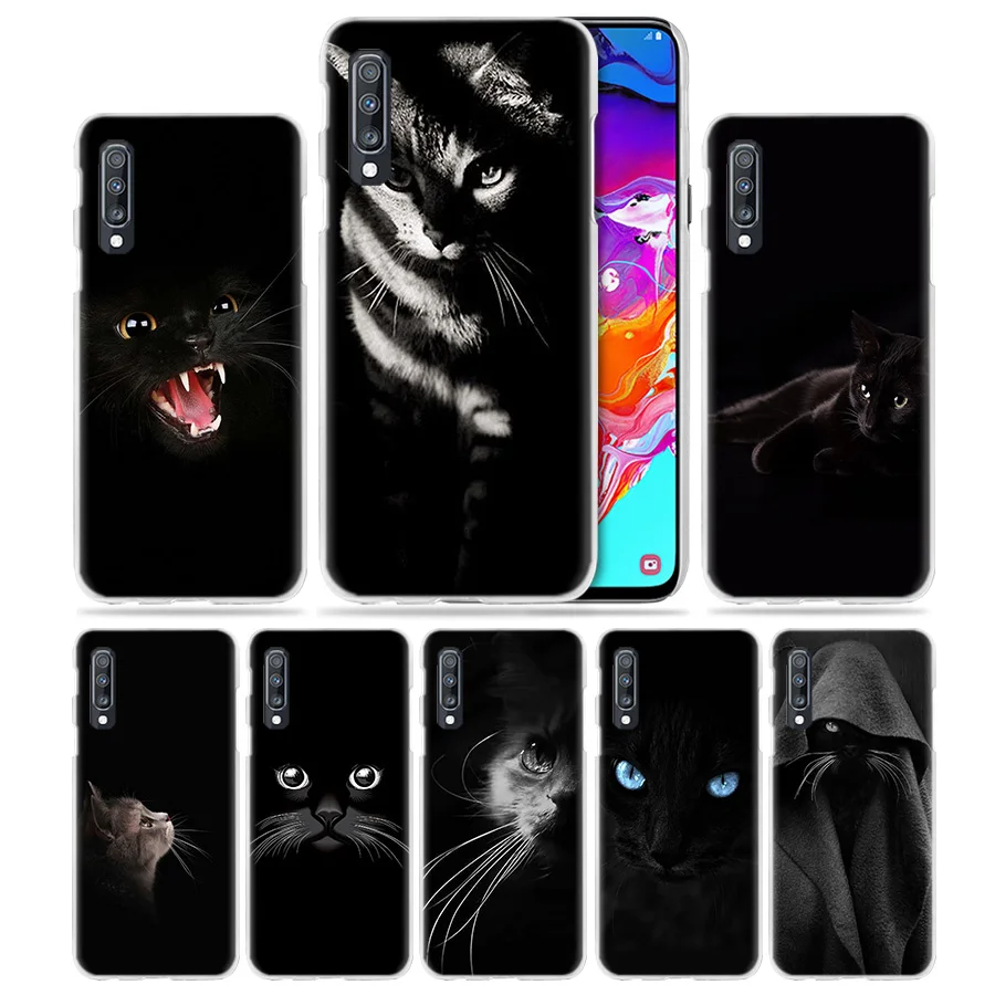 

Black Cat Cool Case for Samsung Galaxy A50 A70 A20e A60 A40 A30 A20 A10 A8 A6 Plus A9 A7 2018 Hard PC Funda Phone Coque Cover