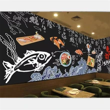 Настенные обои от beibehang на заказ домашний Декор Гостиная Спальня фото ручная роспись черная кухня суши ресторан настенная живопись