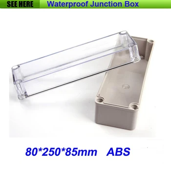 

Free Shipping Good Quality ABS Material Transparent Cover IP66 Waterproof Circuit Breaker Box 80*250*85mm