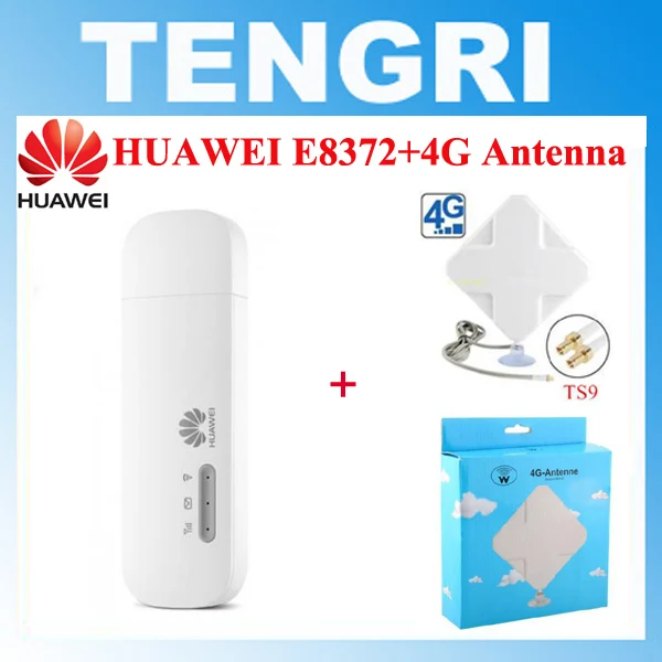 Оригинальный разблокированный Huawei E8372 + 4G антенна 150 м CAT4 LTE USB Wingle WiFi модем