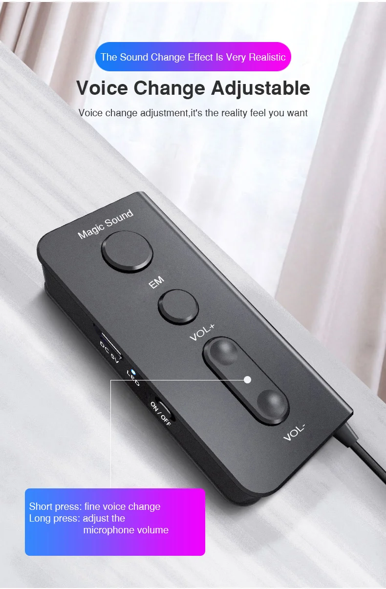 Earphones with Magic voice changer for Phone Live Show Stereo Earphone with Microphone 3.5mm Jack with Sound card voice change (5)