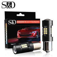 2 шт. автомобиль свет 1156 светодио дный BA15S P21W светодио дный BAU15S PY21W BAY15D 1157 P21/5 Вт R5W 21 SMD 3030 авто лампы накаливания светодио дный 12 В-24 В