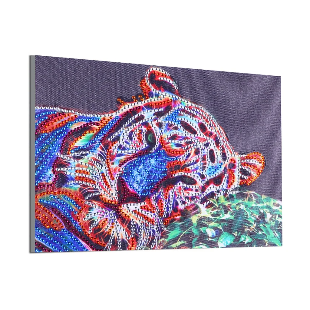 diy 5D diamond embroidery circle diamond special shape cartoon painting sleep tiger rhinestone crystal painting home decoration