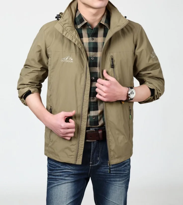 NIAN JEEP Spring Jacket Mens Casual Brand Clothing Windproof Waterproof ...