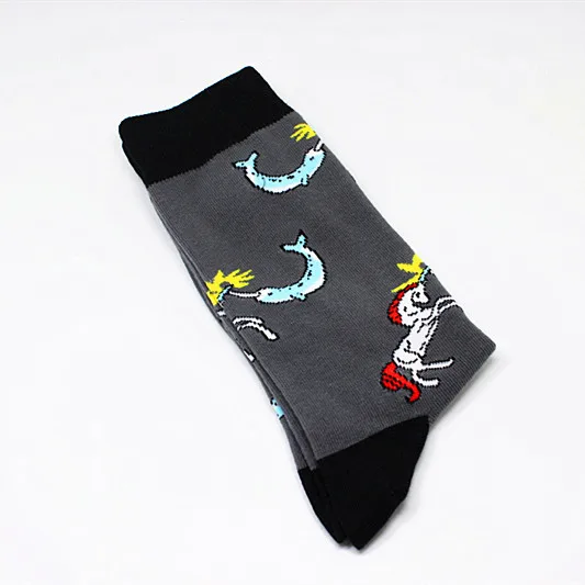 Новинка, мужские хлопковые носки в стиле хип-хоп Harajuku, Веселый Забавный наряд клоунессы космонавта, носки для мужчин, Свадебный Рождественский подарок - Цвет: 2