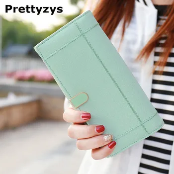 

leather women wallets lady's long brand clutch womne phone pocket with zipper & hasp coin purse card holder