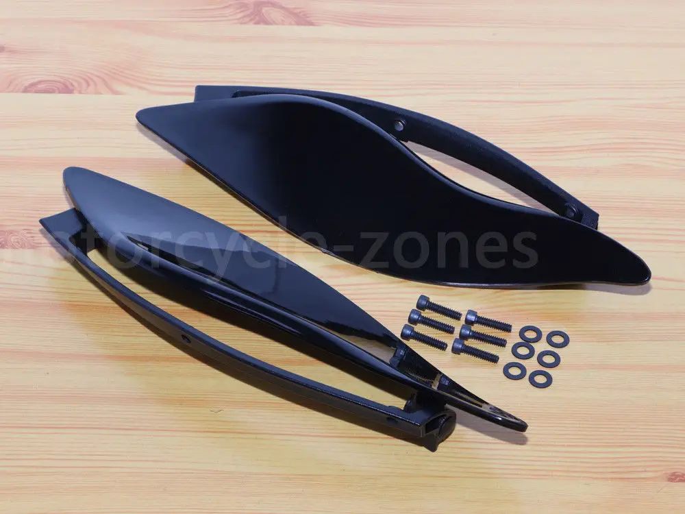 

Black Smoke Adjustable Fairing Side Wings Air Deflectors Motorcycle Windshield Kit For Harley Touring Electra Street Glide 14-18