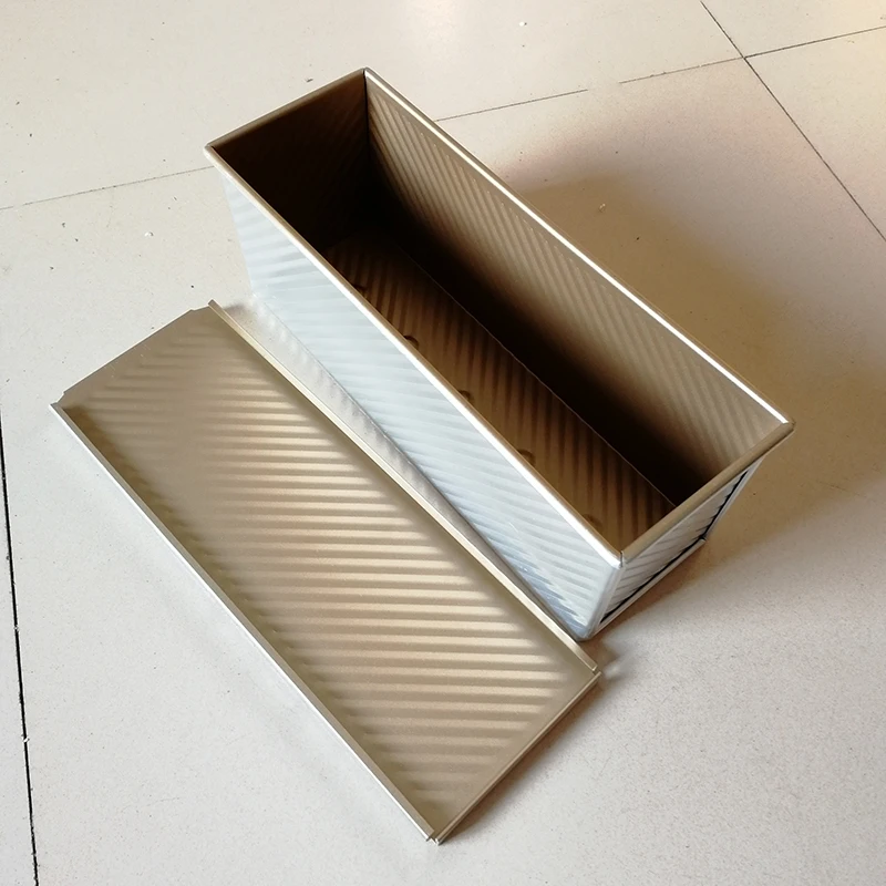

1200g Gold Wavy Corrugated Aluminium Alloy Non Stick Teflon Coating Bread Loaf Pan Tin Toast Box Mould Baking Mold