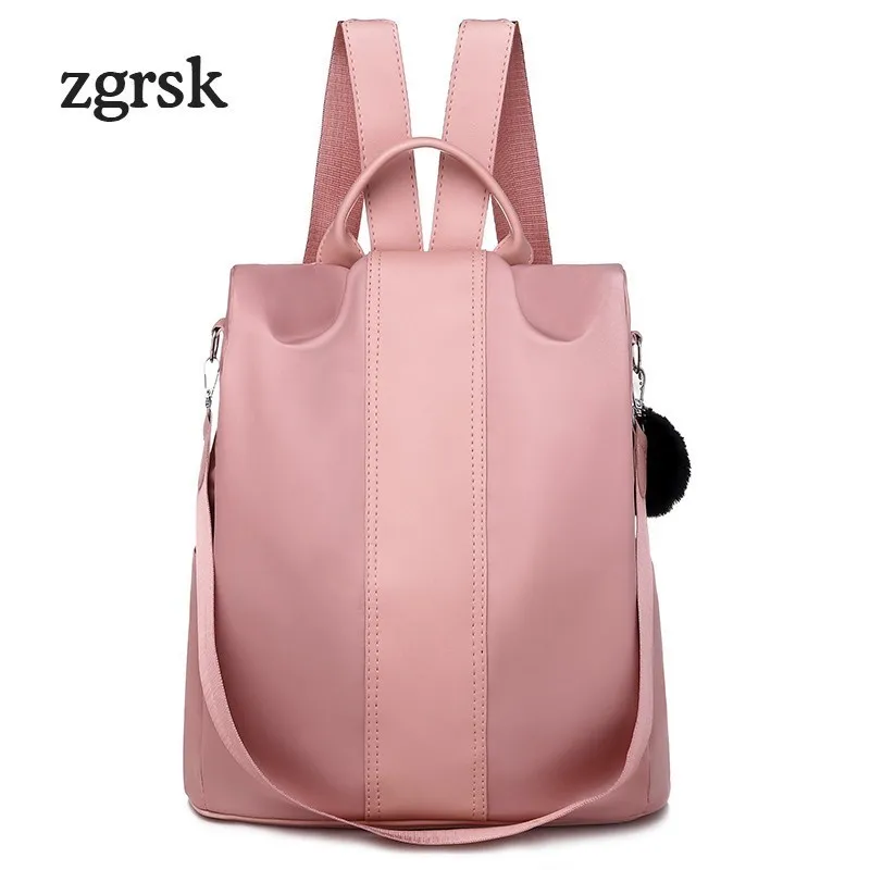 

Student Backpack Korean Style Polyester Zipper Solid None Pink Casual School Backpacks For Teenagers Mochila Notebook Bookbags