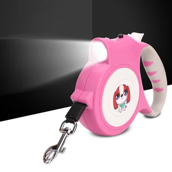 

2019 new telescopic pet automatic telescopic traction rope with light walker