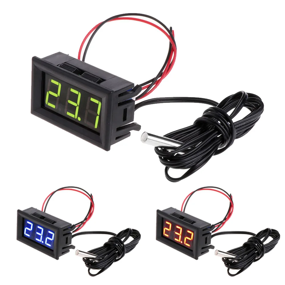 

-50 ~ 110 Degree New Digital LCD Thermometer 18 MA Temperature Auto Car Meter Gauge With Probe DC-12V