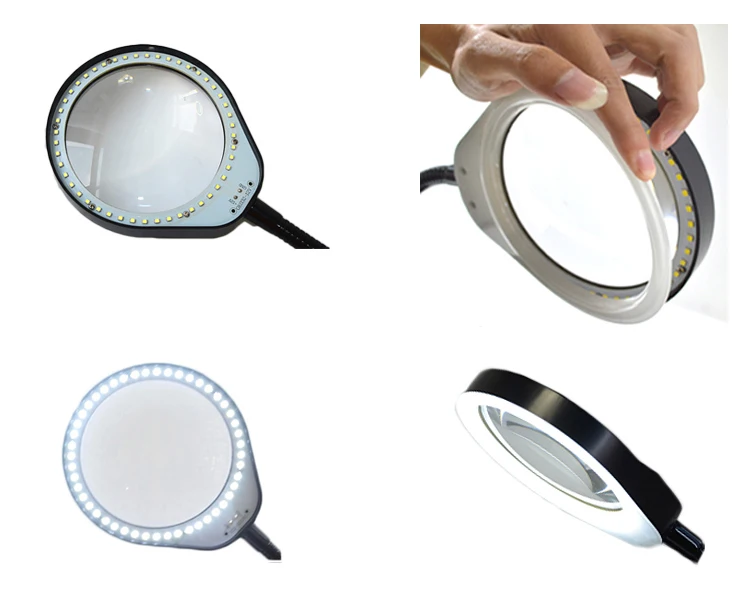  3X 5X 8X 10X Loupe 6W LED Magnifying Lamp Metal Clamp Swing Arm Desk Lamp Dimming Light Magnifier L - 4000262252029