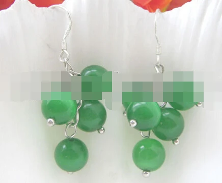 

Hot selling> free shipping 09267 green cat eye earring -Bride jewelry free shipping