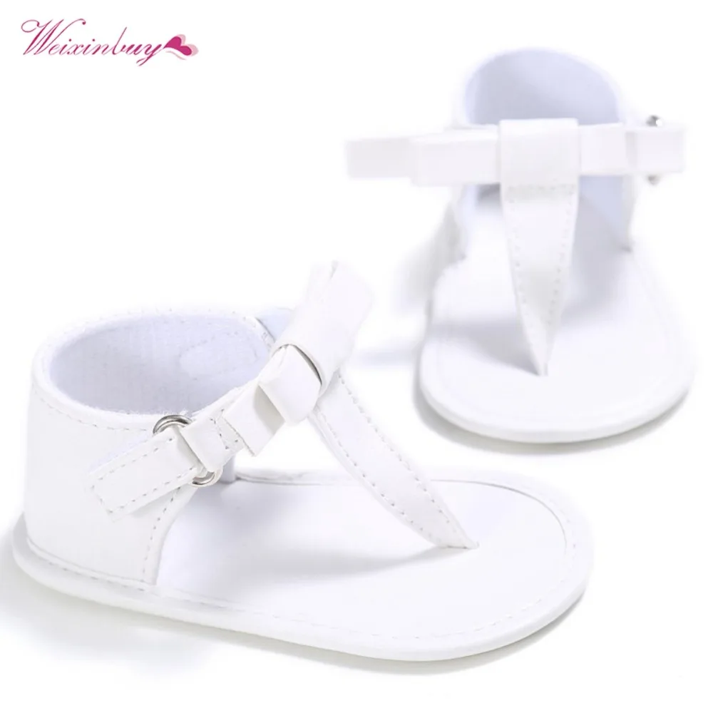 Weixinbuy/летние детские Сандалии для девочек Обувь для девочек из искусственной кожи с бантом принцесса Обувь sandalias Bebe бантом принцесса Обувь