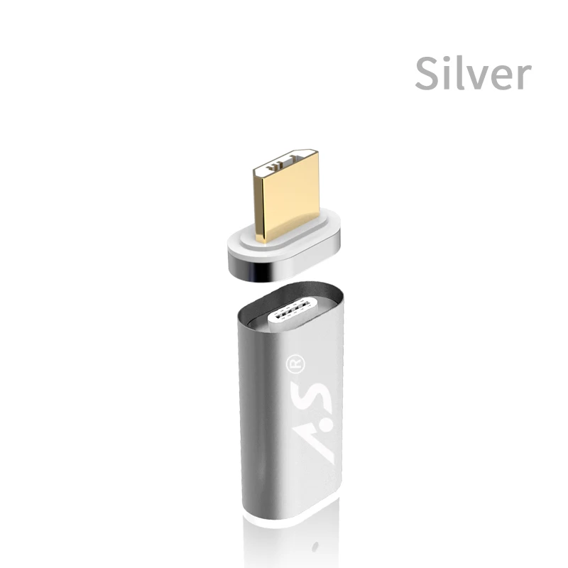 Магнитный микро USB адаптер для мобильного телефона для Android микро устройств Зарядное устройство и данных Магнитный адаптер для samsung/Xiaomi/huawe - Цвет: Silver