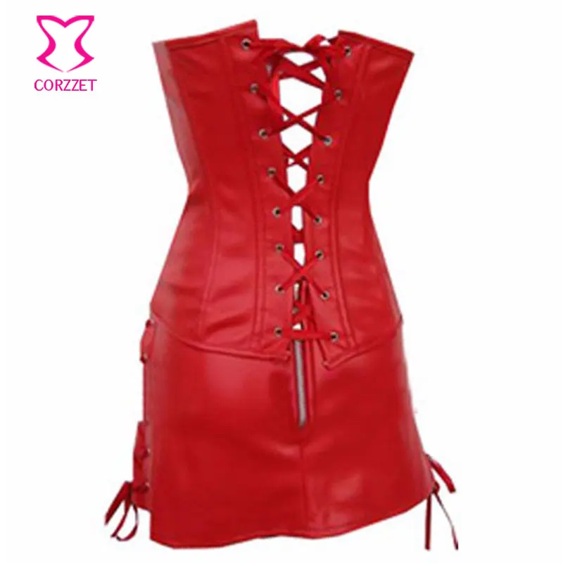 Платье бюстье из искусственной кожи с щипцами в готическом стиле|bustier corset|dress