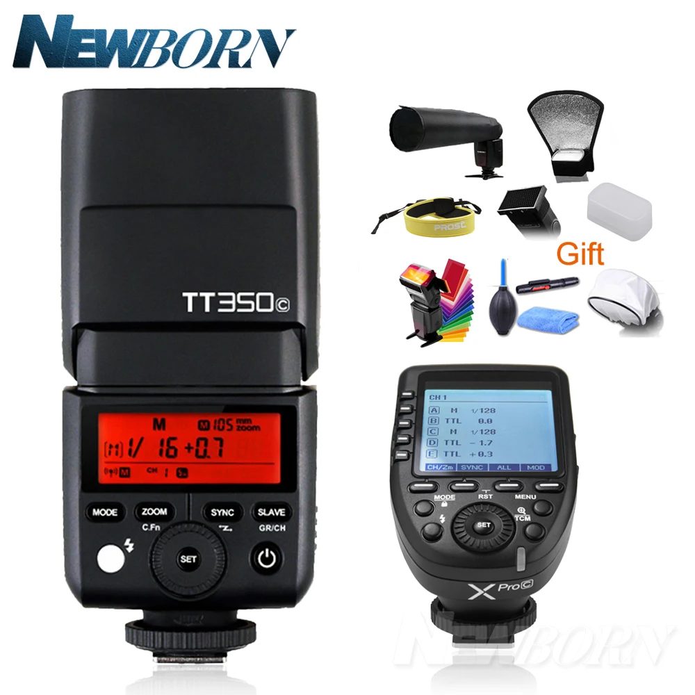 Godox TT350C GN36 2 4G TTL HSS мини Вспышка Speedlite + Xpro C триггер передатчик для Canon 5D 6D 7D 1D 850D 800D