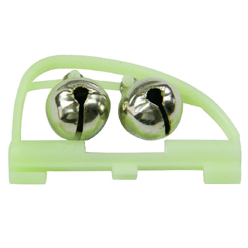 

10Pcs Fluorescent Fishing Rod Pole Tip Clip Twin Bell Alarm Alert Ring Glow In The Dark Fishing Tackle Box Accessory Tool
