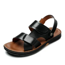 Модные кроссовки Повседневное мужские сандалии кожаные летние мужские Sandalias Hombre пляжная обувь без шнуровки Sandalen Досуг Zapatos De Тапочки