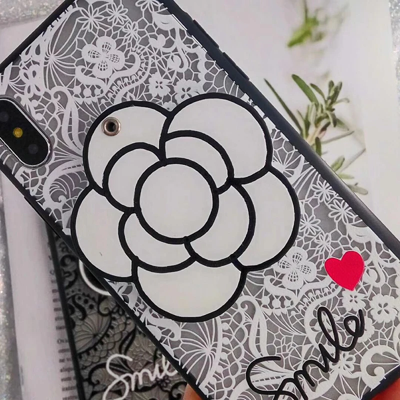 3D Luxury Flower Patterned Mirror Case For iPhone 8 7 7Plus 6 6s Case Lace Silicone Soft Case For iPhone 6 S 6s 7 8 Plus X Cover (7)
