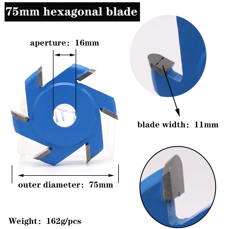 1 шт. многотипный деревообрабатывающий шестиугольный диск чайный лоток пилы 16 мм Диафрагма для углового шлифовального станка резьба по дереву лезвие для мясорубки - Цвет: 75mm LJCD
