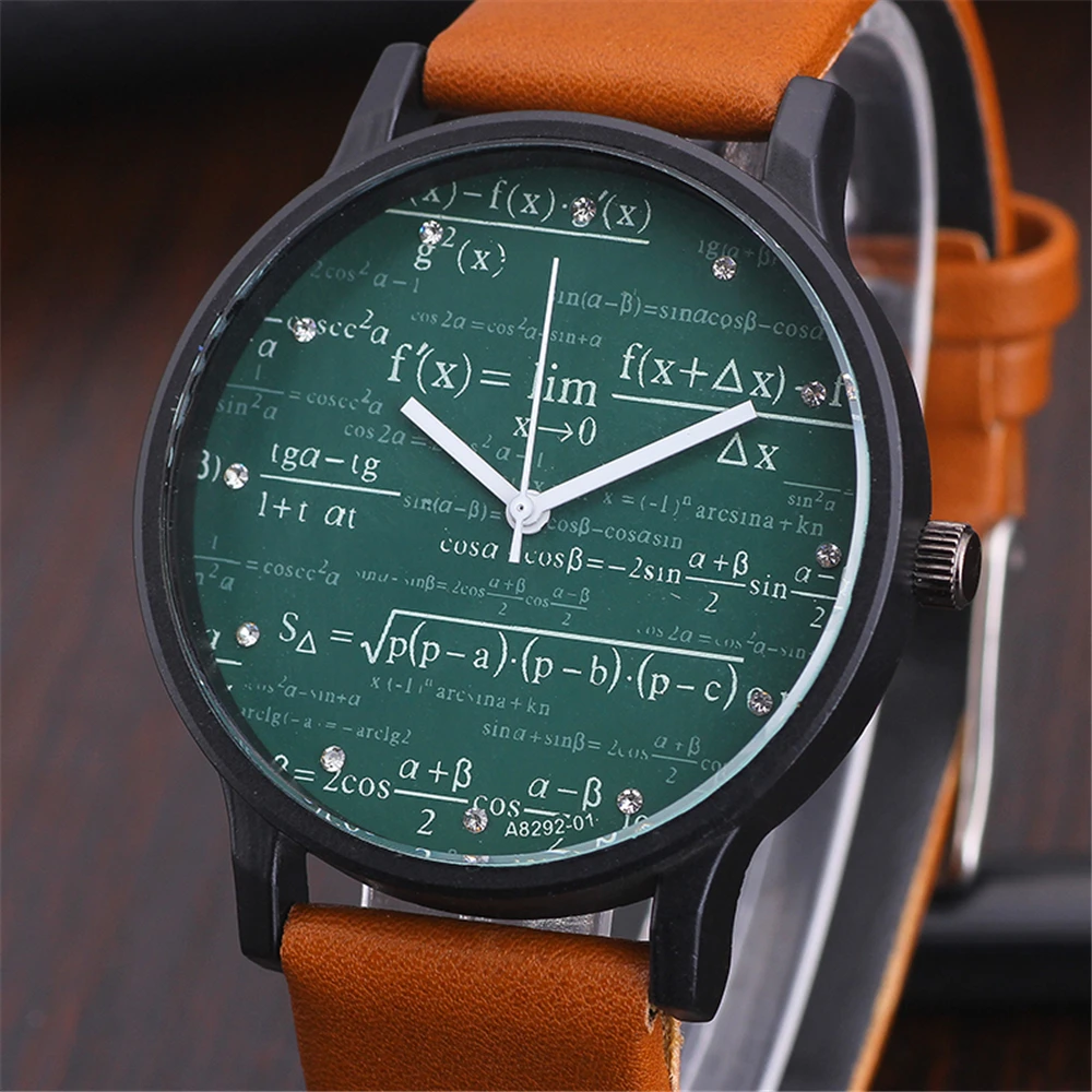 

Students' Mathematical Geometry Equation Pattern Watch Women's Luxury Casual Quartz Wristwatch Men Girls' Clock Relogio Feminino
