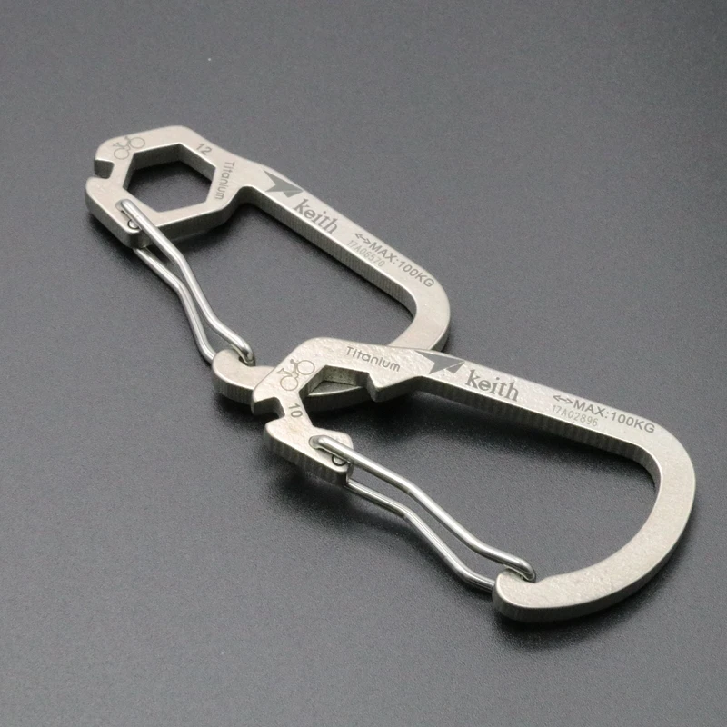 Keith Titanium Mosquetão Alta Resistência Ganchos Edc Ferramentas Multi função Camping Equipamentos Ti1101 Ti1102 Ti1103 Ti1104 8 Ferram. atividade ar livre