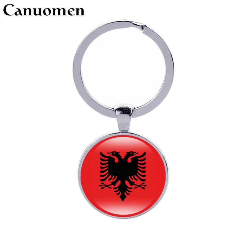 

Canuomen Albania Flag Keychain Andorra Bulgaria Croatia Romania Malta Vatican City Flags Keyring I Love Hometown Women Jewelry