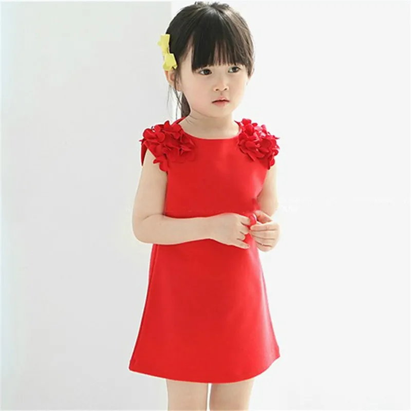 Summer Cute Toddler Baby Kid Girls Sleeveless Flower Princess Dress Tops Clothes