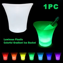 Seau à glace en plastique étanche de 5l, 7 couleurs, pour les boîtes de nuit, seau à Champagne et à bière