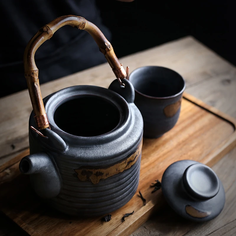 NIMITIME, японский стиль, Ретро керамическая чашка для воды, чайная чашка, чайник для дома, отеля, ресторана, большой чайник, посуда для напитков